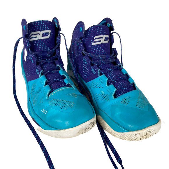 UNDER ARMOUR Size 8.5 Father to Son Curry 2 Teal Shoes Purple Lace Up Sneaker main image 2
